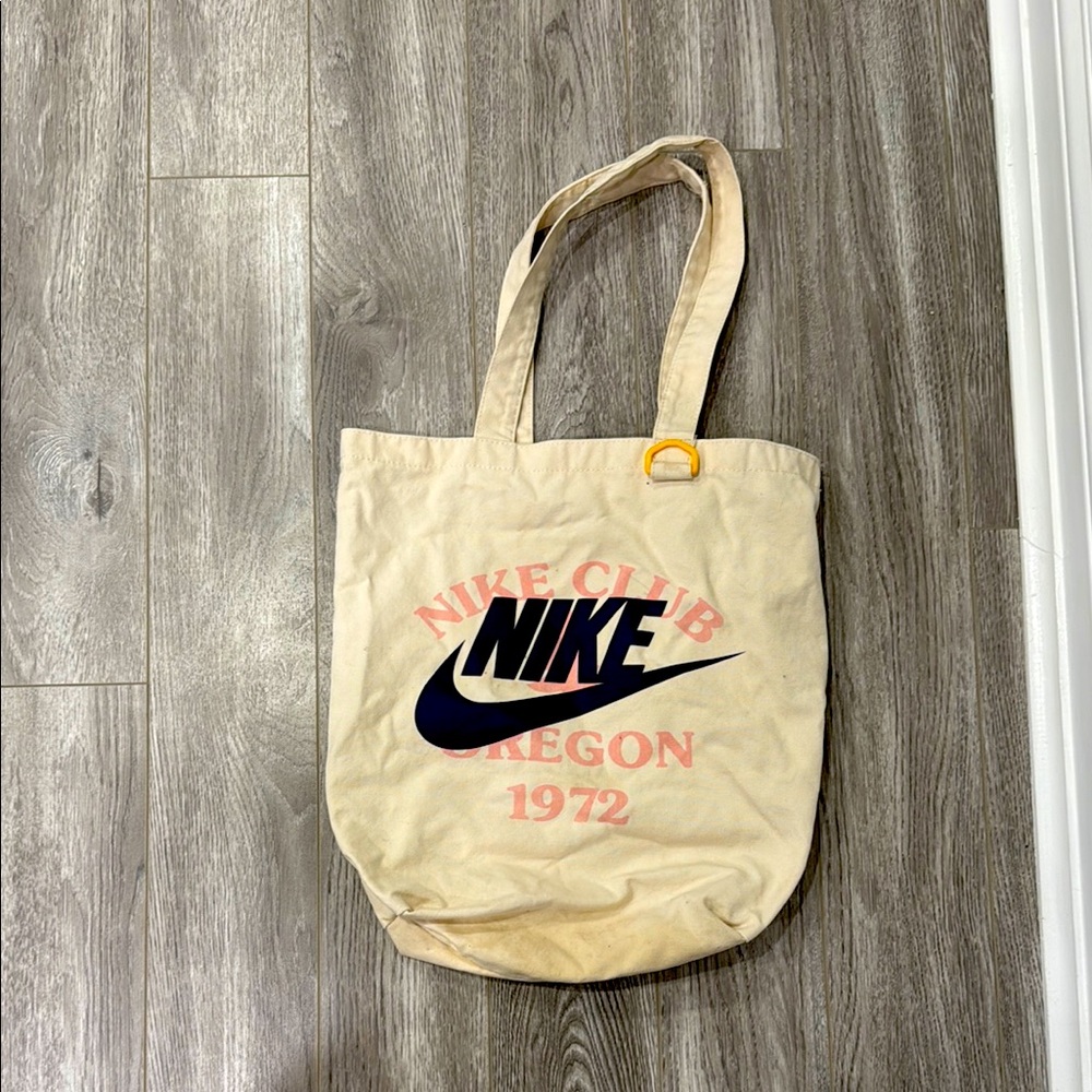 Nike Beige Tote with Black and Pink Print